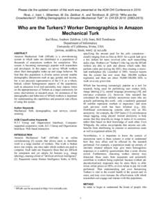 Crowdsourcing / Science / World Wide Web / Evaluation methods / Web services / Amazon Mechanical Turk / Turk / CrowdFlower / Usability / Collective intelligence / Human-based computation / Social information processing