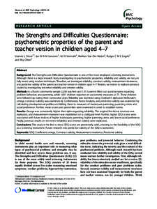 The Strengths and Difficulties Questionnaire: psychometric properties of the parent and teacher version in children aged 4Ł7