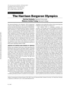 The Harrison Bergeron Olympics
