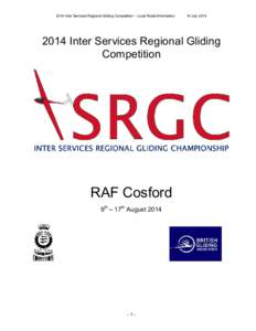 2014 Inter Services Regional Gliding Competition – Local Rules/Information  14 July[removed]Inter Services Regional Gliding Competition