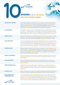 10  reasons to set up a Life Sciences r&d entity in Flanders, Belgium