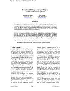 Ubiquitous Computing and Communication Journal  Experimental Study on Time and Space