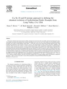 Ca, Sr, O and D isotope approach to defining the chemical evolution of hydrothermal fluids: Example from Long Valley, CA, USA