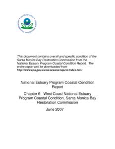National Estuary Program Coastal Condition Report, NEP CCR - Chapter 6, West