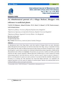 Int. J. BiosciInternational Journal of Biosciences (IJB) ISSN: PrintOnline) Vol. 2, No. 7, p. 1-10, 2012