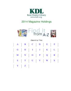 2014 Magazine Holdings  (Search by Title) A