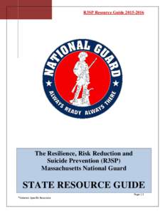 R3SP Resource Guide2015 The Resilience, Risk Reduction and Suicide Prevention (R3SP)