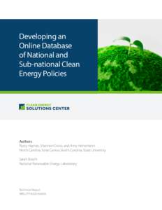Developing an Online Database of National and Sub-national Clean Energy Policies