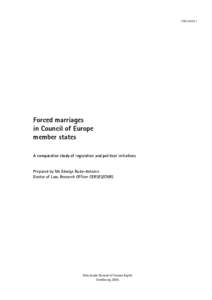 CDEGForced marriages in Council of Europe member states A comparative study of legislation and political initiatives