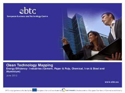 Clean Technology Mapping  Energy Efficiency- Industries (Cement, Paper & Pulp, Chemical, Iron & Steel and Aluminium) June 2012 www.ebtc.eu