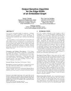 Output-Sensitive Algorithm for the Edge-Width ∗ of an Embedded Graph Sergio Cabello