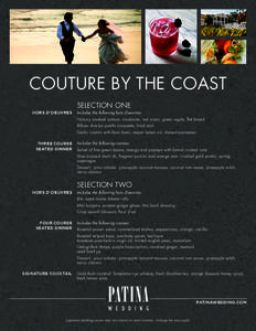 Couture by the Coast Wedding Menu