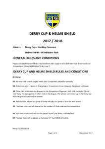 DERRY CUP & HELME SHIELDHolders: Derry Cup – Hankley Common Helme Shield – Wimbledon Park