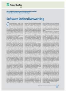 Das Fraunhofer-Institut für Naturwissenschaftlich-Technische Trendanalysen berichtet über neue Technologien Software-Defined Networking  C