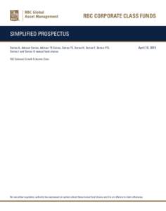 RBC CORPORATE CLASS FUNDS SIMPLIFIED PROSPECTUS Series A, Advisor Series, Advisor T5 Series, Series T5, Series H, Series F, Series FT5, Series I and Series O mutual fund shares  April 10, 2015