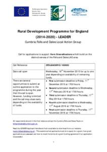 The European Agricultural Fund for Rural Development: Europe investing in rural areas  Rural Development Programme for England