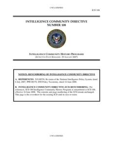 UNCLASSIFIED  ICD 108 INTELLIGENCE COMMUNITY DIRECTIVE NUMBER 108