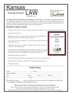 Kansas Local Government Law 2014 order form.indd