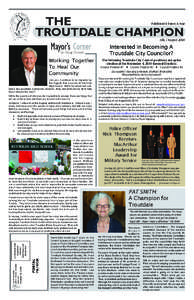THE TROUTDALE CHAMPION Published 6 Times A Year  Mayor’s Corner