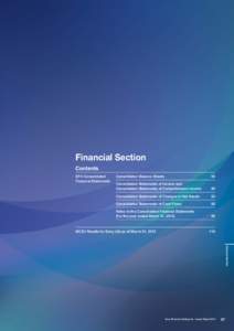 Financial Section Contents SFH Consolidated Financial Statements  Consolidated Balance Sheets