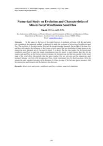 Numerical study on evolution and characteristics of mixed-sized windblown sand flux