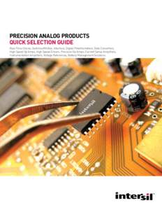 Precision Analog Products Quick Selection Guide