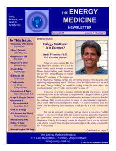 ENERGY MEDICINE THE Body, Science, and