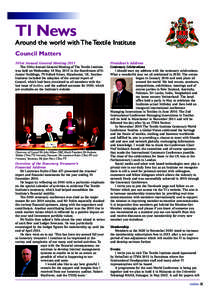 Textiles 2 2011_Layout:01 Page 25  TI News Around the world with The Textile Institute Council Matters 101st Annual General Meeting 2011