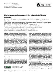 Biogeosciences, 8, 2977–2991, 2011 www.biogeosciences.netdoi:bg © Author(sCC Attribution 3.0 License.  Biogeosciences