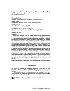 Supporting Timing Analysis by Automatic Bounding of Loop Iterationsy Christopher Healy Computer Science Department, Florida State University, FL, USA