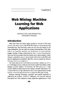 CHAPTER 6  Web Mining: Machine learning for Web Applications Hsinchun Chen and Michael Chau