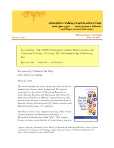 education review/reseñas educativas editor: gene v glass editor: gustavo e. fischman  a multi-lingual journal of book reviews