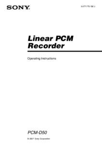 Linear PCM Recorder Operating Instructions
