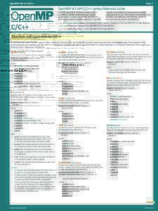OpenMP API 4.5 C/C++ 	  Page 1 OpenMP 4.5 API C/C++ Syntax Reference Guide ®