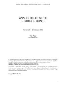 Vito Ricci - ANALISI DELLE SERIE STORICHE CON R - R 0.4 delANALISI DELLE SERIE STORICHE CON R Versionefebbraio 2005
