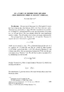 ON A FAMILY OF DISTRIBUTIONS OBTAINED FROM EISENSTEIN SERIES H: EXPLICIT FORMULAS Introduction. The purpose of this paper is to find explicit formulas for those terms in the trace formula which arise from Eisenstein seri