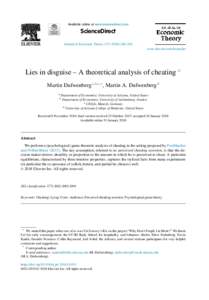 Lies in disguise – A theoretical analysis of cheating