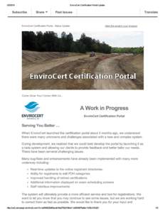 EnviroCert Certification Portal Update
