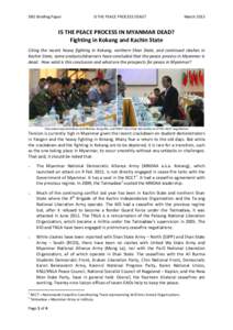EBO Briefing Paper  IS THE PEACE PROCESS DEAD? March 2015