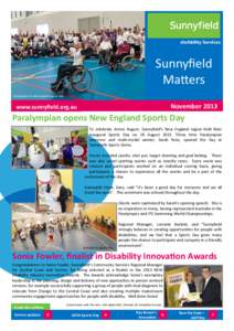 Sunnyfield Matters Participants at New England Sports Day November 2013