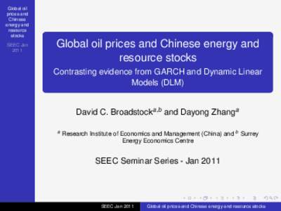 Global oil prices and Chinese energy and resource stocks