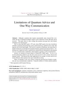 Quantum complexity theory / Quantum information science / Quantum computing / Computational complexity theory / Theoretical computer science / PP / BQP / QMA / Quantum algorithm / Quantum circuit / IP / Quantum information