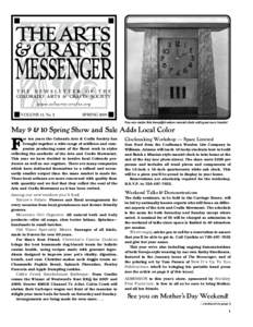 THE ARTS & CRAFTS MESSENGER THE NEWSLETTER OF THE COLORADO ARTS & CRAFTS SOCIETY