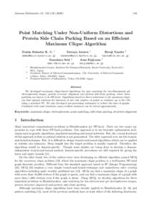 Genome Informatics 13: 143–Point Matching Under Non-Uniform Distortions and Protein Side Chain Packing Based on an Efficient