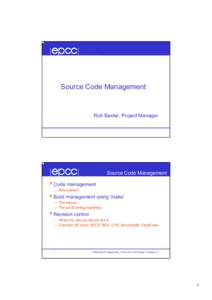 Code management - WoDSMeS Mon 8th Apr 2002 Session 2 - Adobe PDF