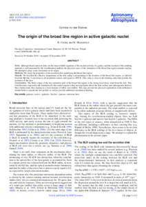 The origin of the broad line region in active galactic nuclei