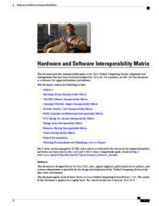 Hardware and Software Interoperability Matrix  Hardware and Software Interoperability Matrix