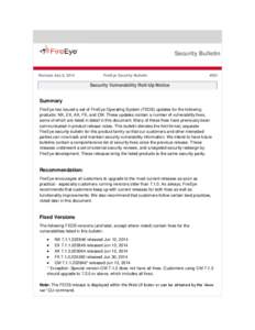 Security Bulletin  Revised July 8, 2014 FireEye Security Bulletin