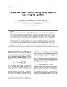 EUROGRAPHICSG. Drettakis and H.-P. Seidel (Guest Editors) Volume), Number 3  A Simple and Robust Mutation Strategy for the Metropolis