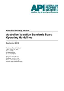 Microsoft Word - Australian Valuation Standards Board Operating Guidelines Sept 13.doc